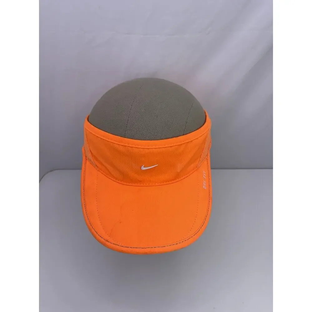 Nike Dri-FIT Daybreak Sun Visor Hat Orange Breathable Running Golf Adjustable